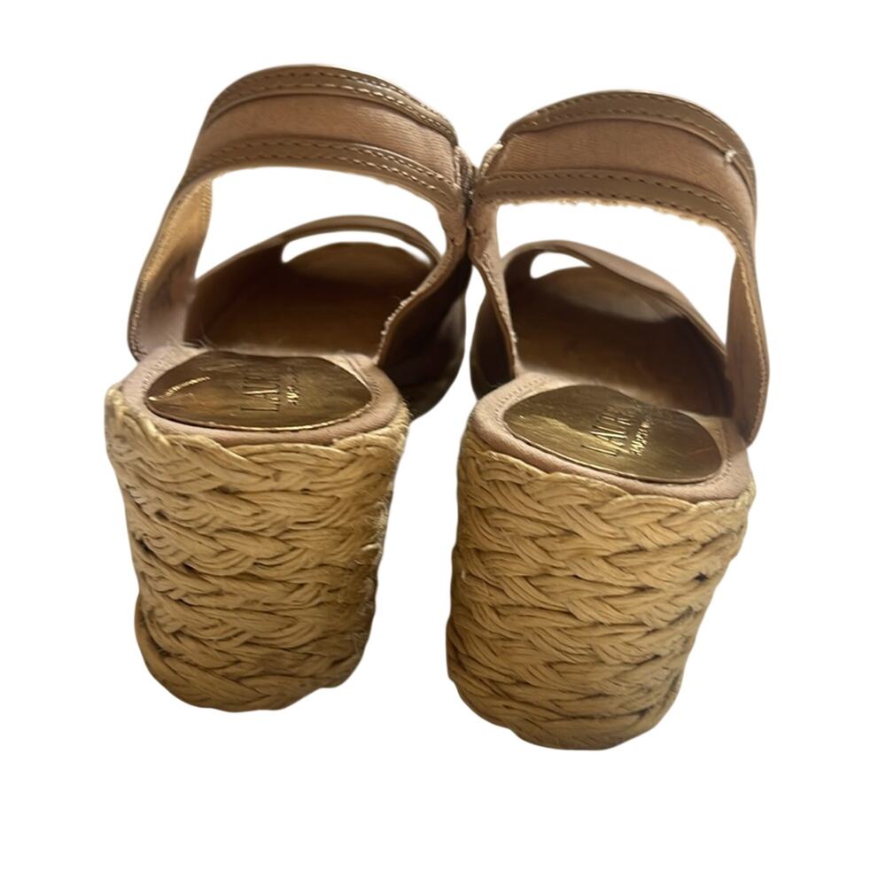 Lauren Ralph Lauren catrin sz 8.5b wedge espadrilles khaki jute sandals - Picture 14 of 15